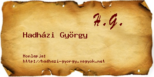 Hadházi György névjegykártya